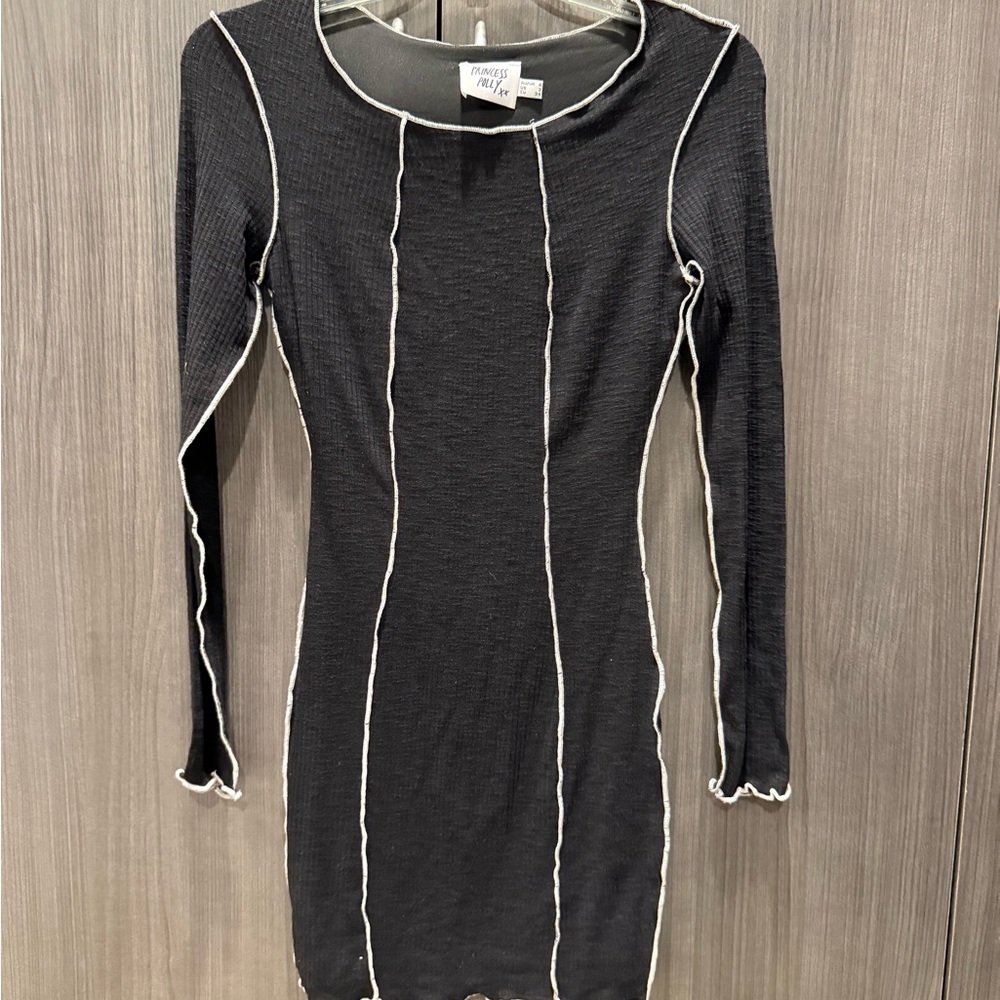 Princess Polly Gray Bodycon Long Sleeve Dress